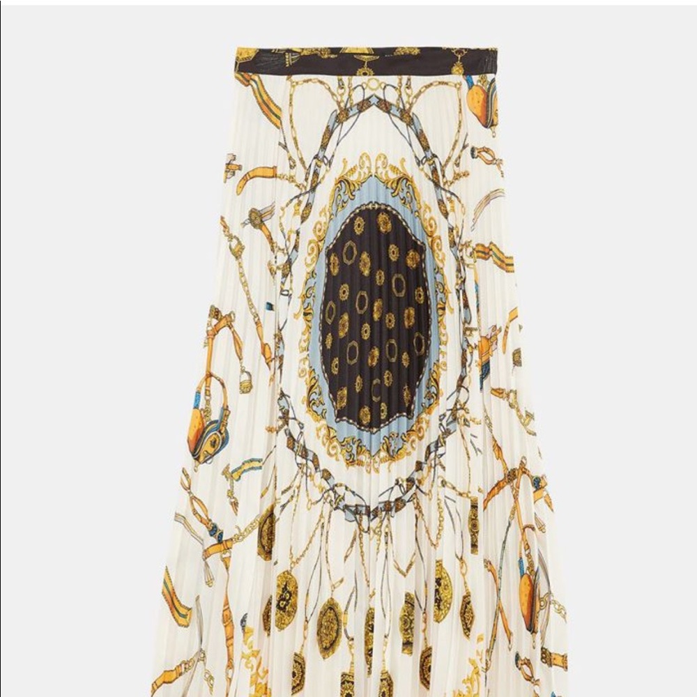 NWT 🎀 ZARA 🎀 Print Chain Pleated Skirt 💖 Small